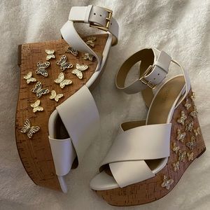 White Michael Kors Wedges. Never worn.